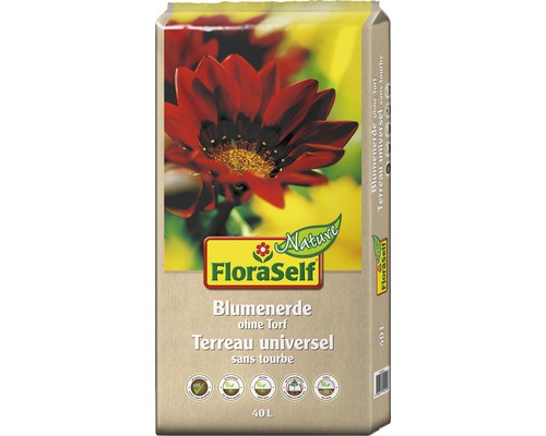 Blumenerde ohne Torf FloraSelf Nature 54x40 L (= 2,16 m) | HORNBACH AT