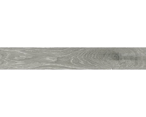 Feinsteinzeug Sockelfliese Mirava Bergen Grey 10x60 cm Holzpaneel mit Maserung