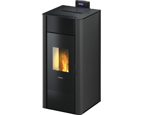 Pelletofen FreePoint Hydro Tetis Stahl anthrazit 4,1 kW Freepoint Pelletofen mit Sichtfenster und digitaler Steuerung