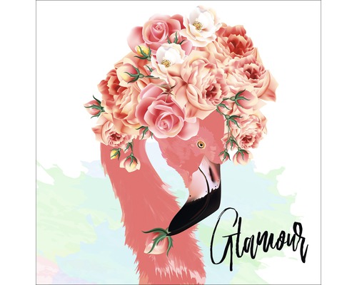 Leinwandbild Glamour Flamingo 40x40 cm