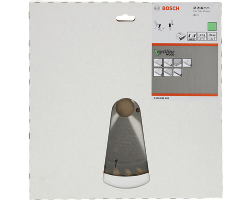 Bosch Sägeblatt Optiline Wood, 216 Millimeter Durchmesser
