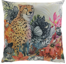 Dekokissen mit Gepard- und Blumenmuster