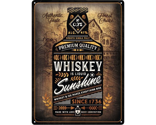 Blechschild Whiskey Sunshine 30x40 cm