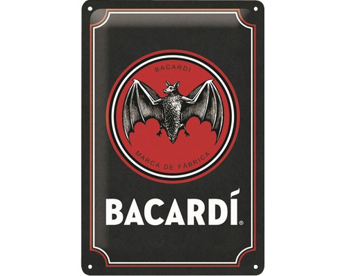 Blechschild Bacardi - Logo Black 20x30 cm