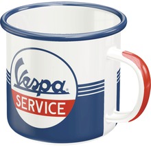 Emailletasse mit Vespa Service Logo
