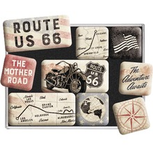 Dekorative Magnettafel mit Route 66 Motiven für die Wand