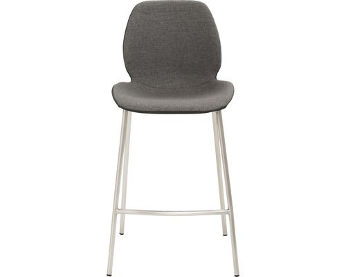 Grauer Barhocker mit Metallbeinen