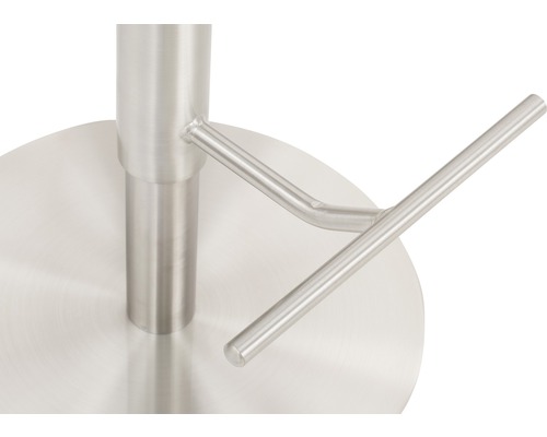 Detailansicht eines Barhockers aus Edelstahl