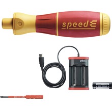 Wiha Speed E Schraubendreher Set mit Ladegerät, Akkus und Schraubendreher Bits