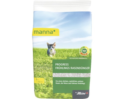 Frühlings-Rasendünger Manna Progress 5 kg / 200 m² Manna Progress Frühlings Rasendünger für einen dichten Rasen, 5 Kilogramm Packung