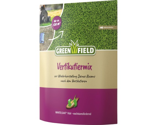 Rasensamen Greenfield Vertikutiermix 2,5 kg / 120 m² Greenfield Vertikutiermix zur Rasenerneuerung nach dem Vertikutieren, ausreichend für circa 120 Quadratmeter