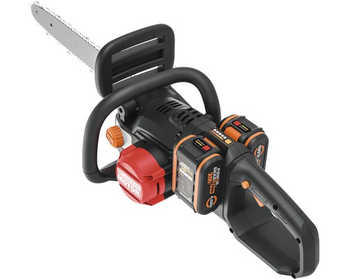 Akku-Kettensäge WORX Nitro 40V (2 x 20V) 40cm WG385E.9, Brushless Motor, ohne Akku und Dual-Ladegerät, inkl. Gratis Akku-Starterset Akku-Kettensäge WORX Nitro 40V (2 x 20V) 40cm WG385E.9, Brushless Motor, ohne Akku und Dual-Ladegerät, inkl. Gratis Akku-Starterset
