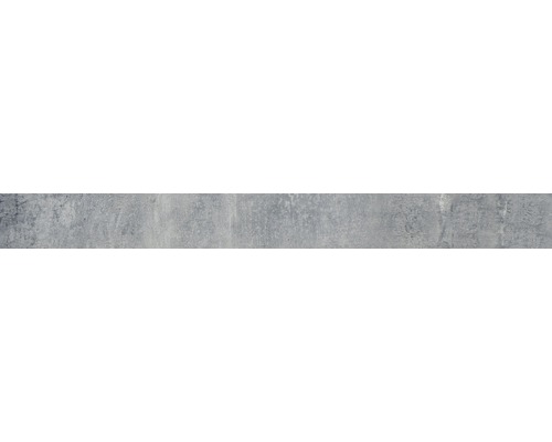 Feinsteinzeug Sockelfliese Tribeca 6x60 cm dunkelgrau poliert Graue Betonoberfläche