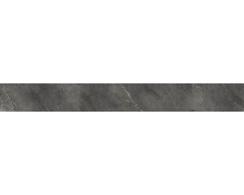 Feinsteinzeug Sockelfliese Pulpis Nero 7x60 cm schwarz Fliesenmuster in Marmoroptik