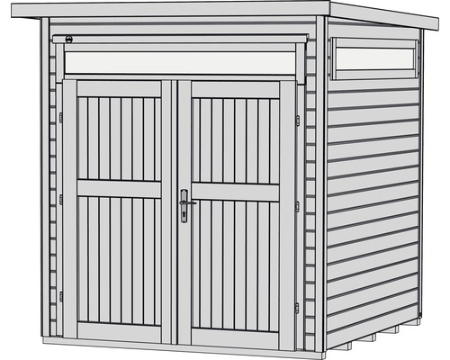 Holzgartenhaus mit Doppeltür und Fenster