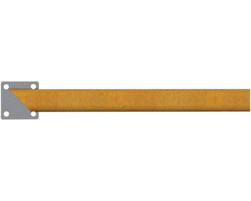 Holzbalken mit Metallhalterung zur Befestigung