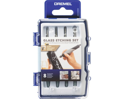 Dremel Glasätzset mit acht Zubehörteilen in Aufbewahrungsbox