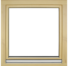Holzfenster mit silbernem Fensterfalzlüfter