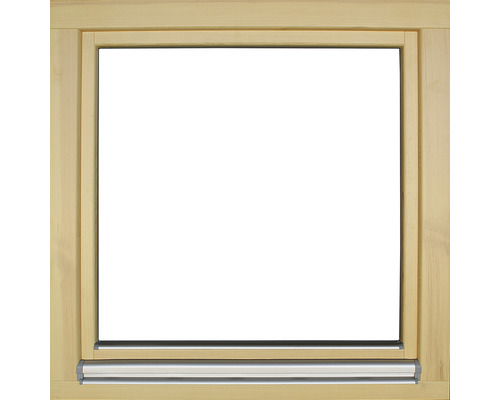 Holzfenster mit silbernem Fensterfalzlüfter