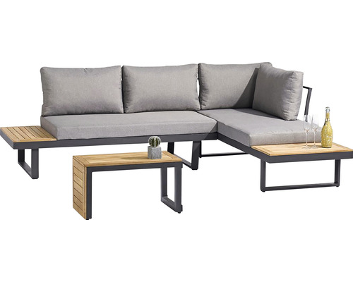 Loungeset Gartenlounge Lounge Sitzgruppe Olympia Aluminium 4 Sitzer 2 teilig alu