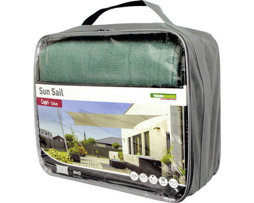 Verpackte Windhager Capri Sonnensegel mit den Maßen 3x4 Meter