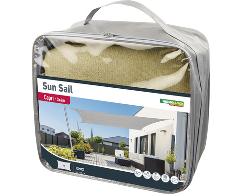 Verpacktes Sonnensegel Capri 3x4 Meter