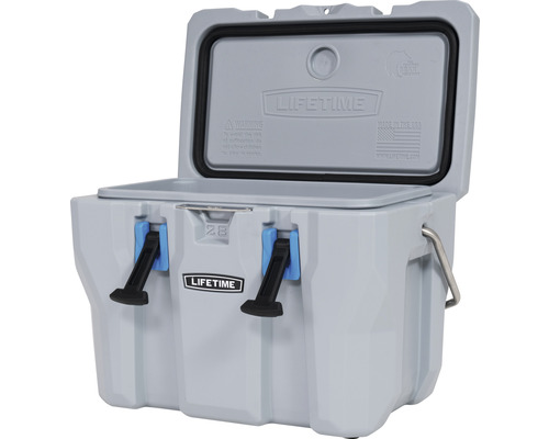 Geöffnete, graue Kühlbox von Lifetime