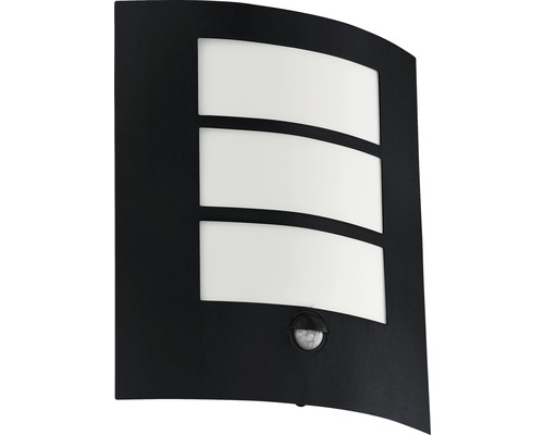 Wandleuchte E27 CITY 40W 640 lm 3000 K warmweiß IP 44 mit Bewegungssensor schwarz Wandleuchte für den Außenbereich mit Bewegungsmelder