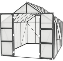 Gewächshaus mit geöffneten Türen und Fenster zum Anbau von Pflanzen