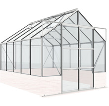 Gewächshaus mit Aluminiumrahmen und Glasplatten