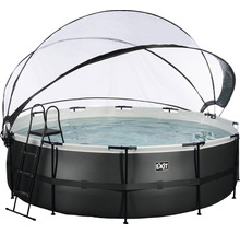 Runder Pool mit Abdeckung und Leiter