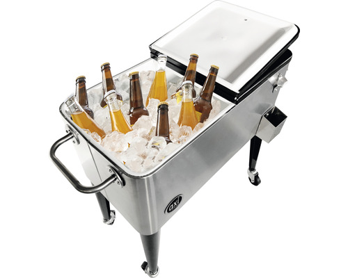 Getränkekühler mit Eis und Getränkeflaschen