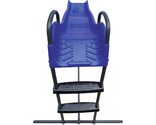 Blaue Kinderrutsche mit Griffen und Stufen