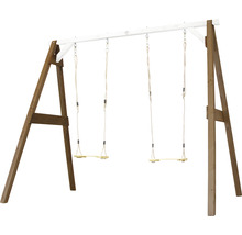 Holzschaukel mit zwei Sitzen für den Garten oder Spielplatz