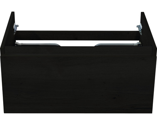 Waschbeckenunterschrank Sanox Frozen 40x80x45 cm ohne Waschbecken black oak Waschtischunterschrank in dunkler Holzoptik