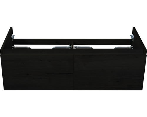 Waschbeckenunterschrank Sanox Frozen 40x120x45 cm ohne Waschbecken black oak Waschbeckenunterschrank aus Holz