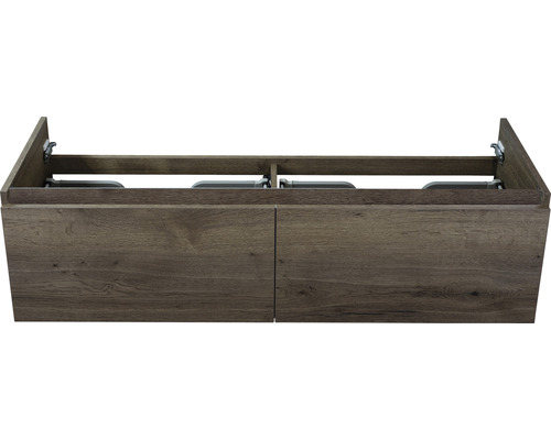 Waschbeckenunterschrank Sanox Frozen 40x140x45 cm ohne Waschbecken tabacco Waschtischunterschrank mit zwei Türen im Badezimmer