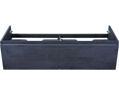 Waschbeckenunterschrank Sanox Frozen 40x140x45 cm ohne Waschbecken beton anthrazit Waschtischunterschrank mit zwei Türen