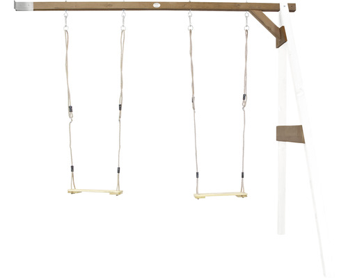 Doppelschaukel axi 244 x 160 x 207 mm 207 mm braun weiß Holzschaukel mit zwei Schaukeln für den Garten