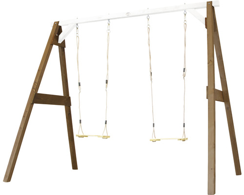 Holzschaukelgerüst mit zwei Schaukeln für den Garten