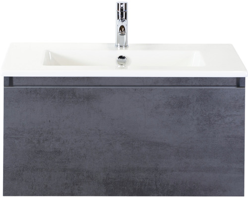 Waschbeckenunterschrank Sanox Frozen 42x81x46 cm mit Keramikwaschbecken beton anthrazit 2XRP Waschbeckenunterschrank Sanox Frozen 42x81x46 cm mit Keramikwaschbecken beton anthrazit 2XRP