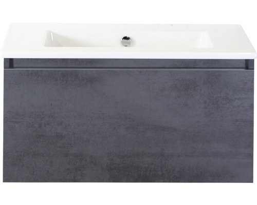 Waschbeckenunterschrank Sanox Frozen 42x81x46 cm mit Keramikwaschbecken beton anthrazit PNU8 Waschbeckenunterschrank Sanox Frozen 42x81x46 cm mit Keramikwaschbecken beton anthrazit PNU8