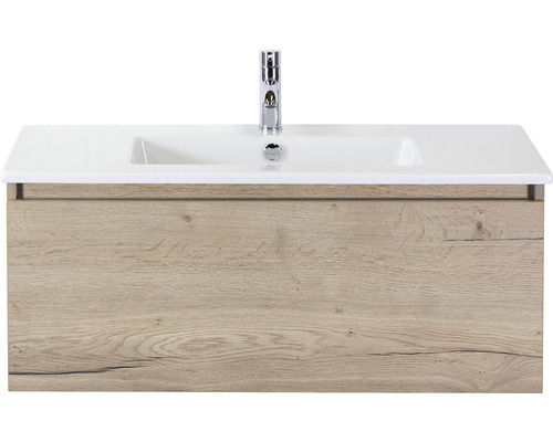 Waschbeckenunterschrank Sanox Frozen 42x101x46 cm mit Keramikwaschbecken eiche natur Waschbeckenunterschrank Sanox Frozen 42x101x46 cm mit Keramikwaschbecken eiche natur