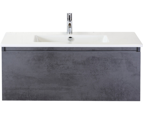 Waschbeckenunterschrank Sanox Frozen 42x101x46 cm mit Keramikwaschbecken beton anthrazit Waschbeckenunterschrank Sanox Frozen 42x101x46 cm mit Keramikwaschbecken beton anthrazit