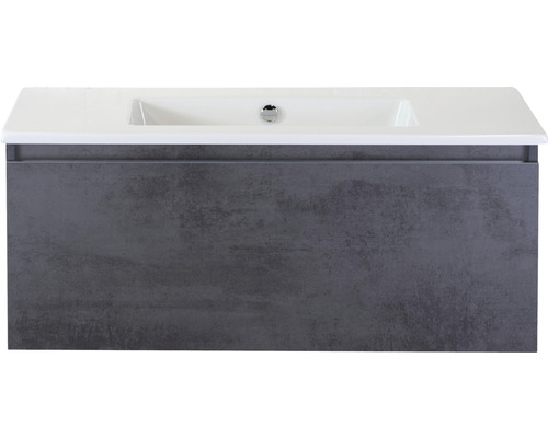 Waschbeckenunterschrank Sanox Frozen 42x101x46 cm mit Keramikwaschbecken ohne Hahnloch beton anthrazit Waschbeckenunterschrank Sanox Frozen 42x101x46 cm mit Keramikwaschbecken ohne Hahnloch beton anthrazit