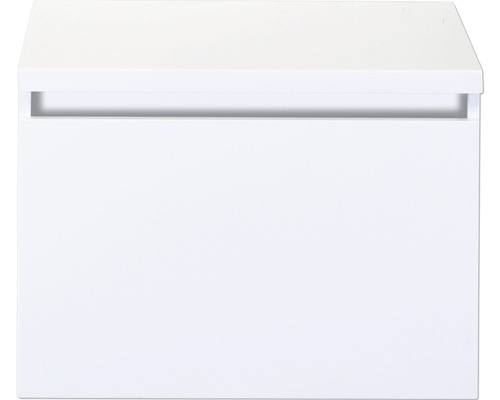 Waschbeckenunterschrank Sanox Frozen 43,6x60,2x45 cm mit Waschtischplatte weiß hochglanz