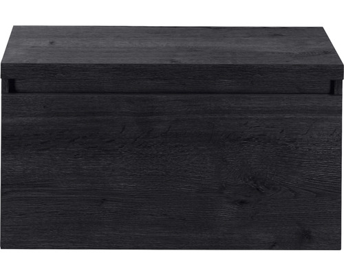 Waschbeckenunterschrank Sanox Frozen 43,6x80,2x45 cm mit Waschtischplatte black oak Waschbeckenunterschrank aus Holz