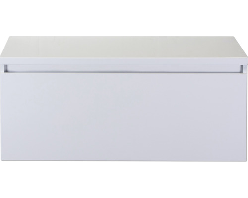 Waschbeckenunterschrank Sanox Frozen 43,6x100,2x45 cm mit Waschtischplatte weiß hochglanz Waschbeckenunterschrank Sanox Frozen 43,6x100,2x45 cm mit Waschtischplatte weiß hochglanz