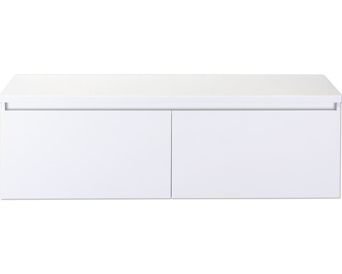 Waschbeckenunterschrank Sanox Frozen 43,6x140,2x45 cm mit Waschtischplatte weiß hochglanz