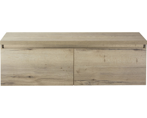 Waschbeckenunterschrank Sanox Frozen 43,6x140,2x45 cm mit Waschtischplatte 2 Schubladen eiche natur Waschbeckenunterschrank Sanox Frozen 43,6x140,2x45 cm mit Waschtischplatte 2 Schubladen eiche natur
